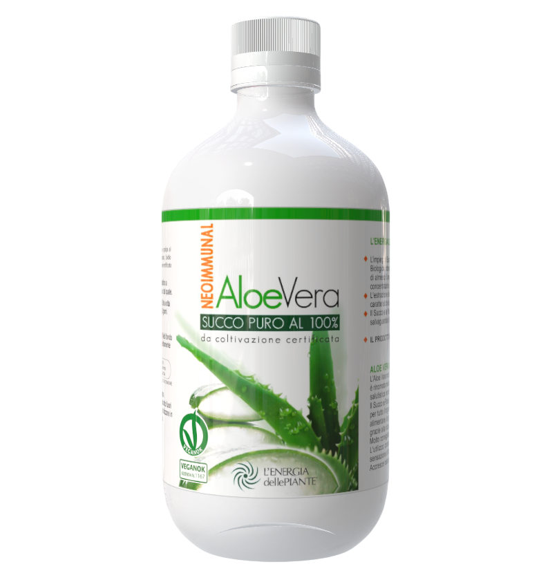 3D NUOVO ALOE VERA SUCCO PURO-Photoroom Aloe Vera Succo Flacone da 1000 ml benessere e sostegno gastrointestinale - immagine 1